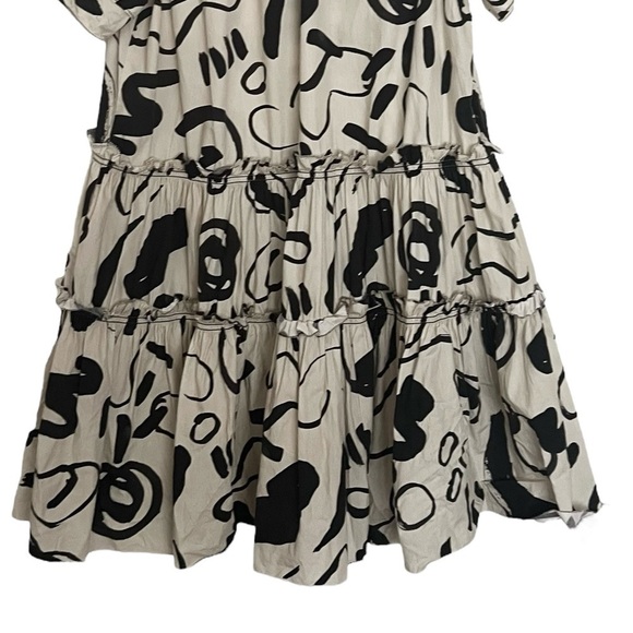 Hunter Bell Merritt Dress in Black and White Ink Line Medium - Picture 6 of 8